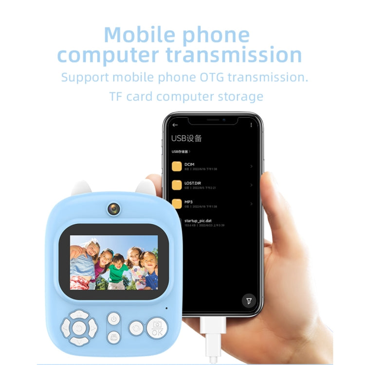 1200W Pixel 2.4 Inch Display Children Print Instant Camera Standard Blue