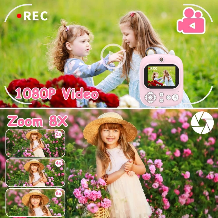 1200W Pixel 2.4 Inch Display Children Print Instant Camera Standard Pink
