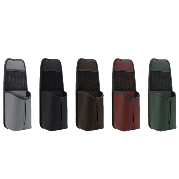 Car Seat Leather Multifunctional Tissue Water Cup Storage Hanging Bag(Red)