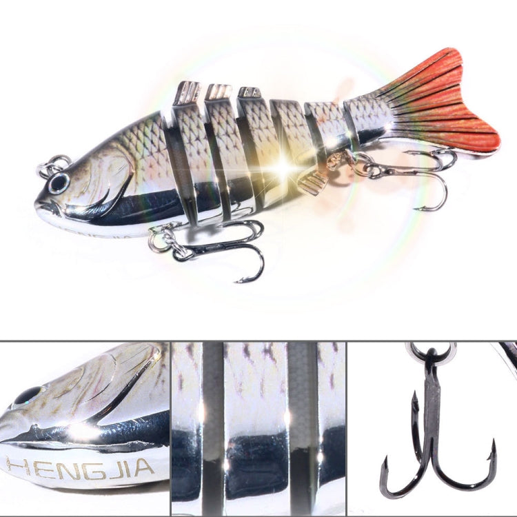 HENGJIA 10cm 24g Bionic Multi-Section Fish Bait Plastic Electroplating Fake Bait(5)
