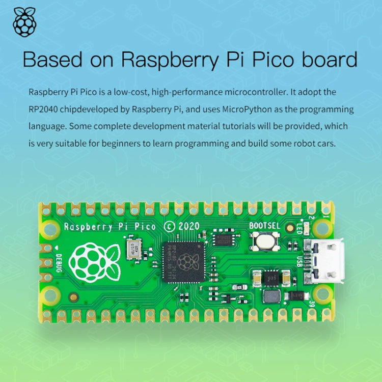 Yahboom Python Programming Smart Car Development Board Kit For Raspberry Pi Pico(Pico Robot)