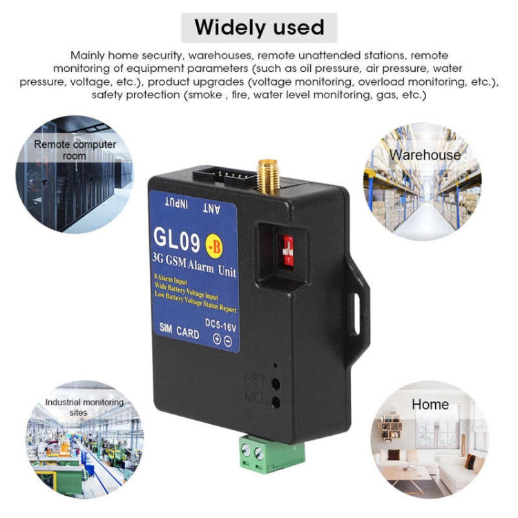 GL09-B 3G 8 Channel GSM SMS Alarm System Module For Battery Operated Alert