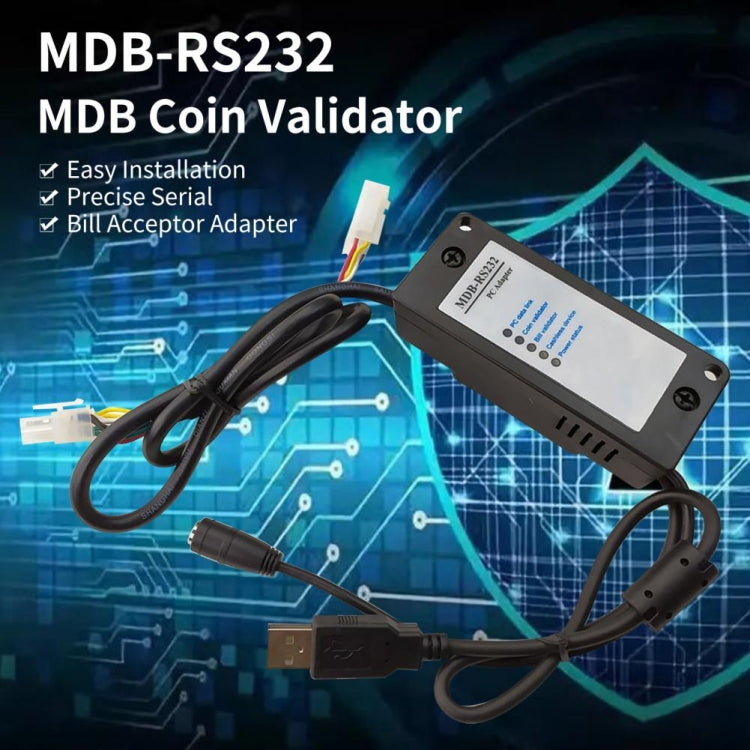 MDB-RS232 2020 USB Version MDB Coin Validator Data To PC RS232 For Vending Machine - RS485 / RS232 Series by PMC Jewellery | Online Shopping South Africa | PMC Jewellery | Buy Now Pay Later Mobicred