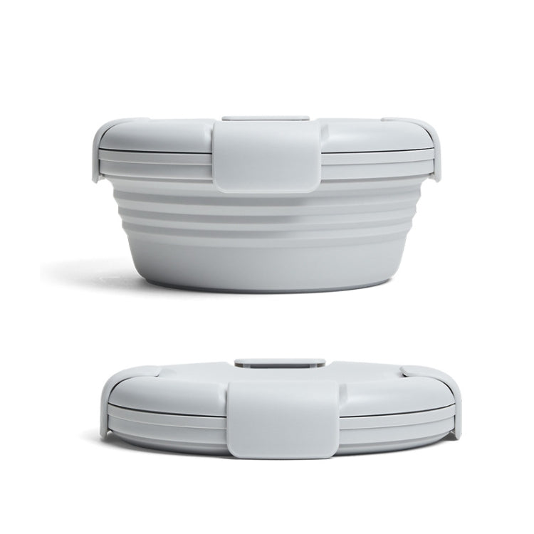 1100ml Silicone Folding Lunch Box Travel Bowl Microwave & Dishwasher Safe(Gray)