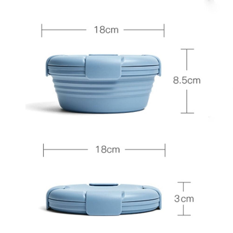 1100ml Silicone Folding Lunch Box Travel Bowl Microwave & Dishwasher Safe(Gray)
