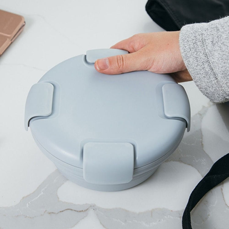 1100ml Silicone Folding Lunch Box Travel Bowl Microwave & Dishwasher Safe(Gray)