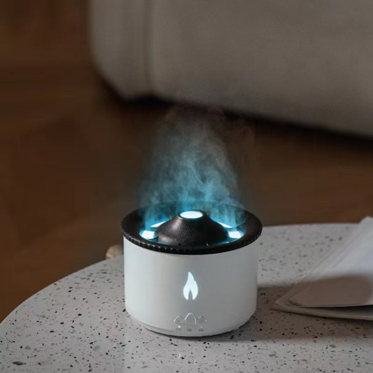 Volcanic Essential Oil Aroma Diffuser Ultrasonic Air Humidifier, Model: Two-color Remote Control(UK Plug)
