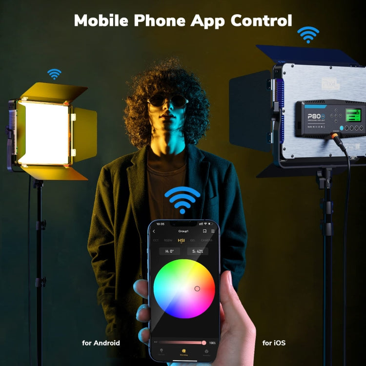 Pixel P80 60W 2600-10000K 542 LEDs Photography Fill Light Support Mobile APP Remote Control,UK Plug