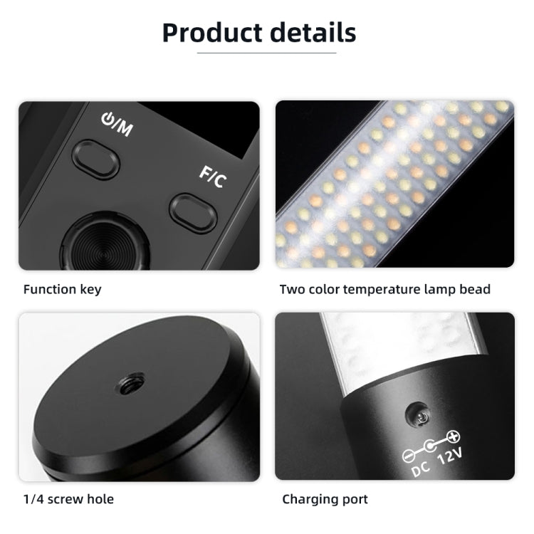 Pixel S24 RGB Fill Light Rod Handheld Portable Color Icelet Outdoor Videos Live Broadcast Studio Camera Stick Lamp(Standard Set+US Plug Adapter)