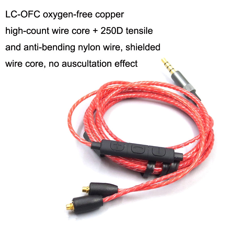 1.2m For Shure MMCX / SE215 / SE535 / SE846 / UE900 Volume Adjustment Headphone Cable(Black)