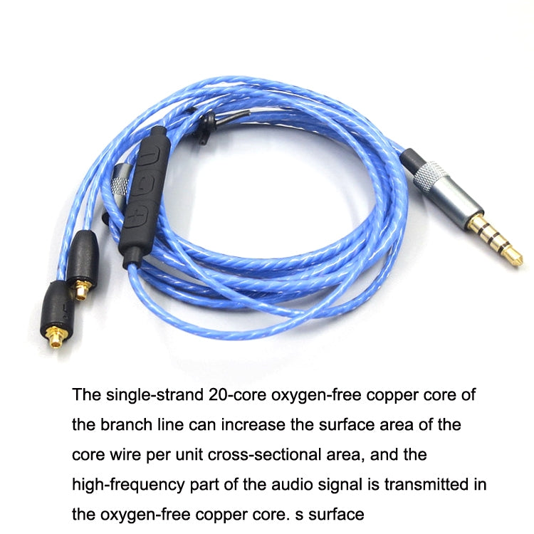 1.2m For Shure MMCX / SE215 / SE535 / SE846 / UE900 Volume Adjustment Headphone Cable(Black)
