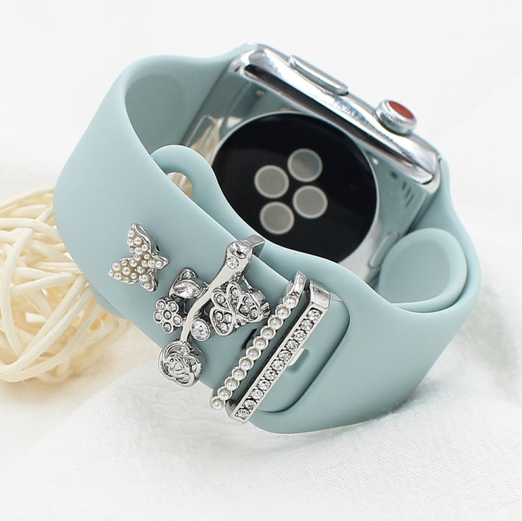 3pcs/Set Smart Watch Silicone Watch Band Decorative Ring Butterfly Buckle Watch Band Decorations(5)