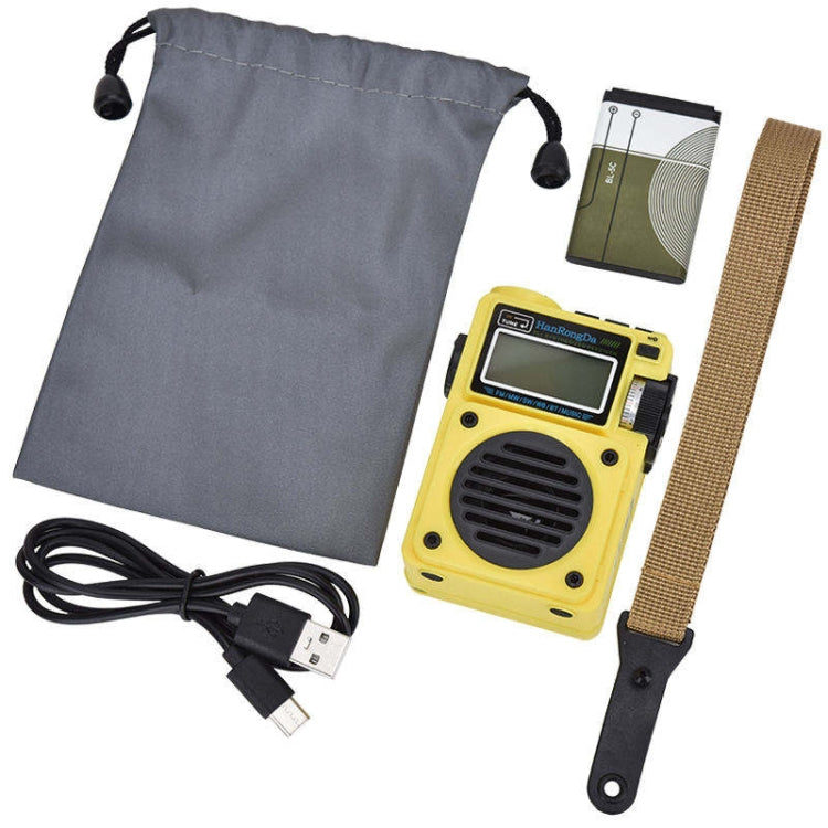 HanRongda HRD-701 Portable Full Band Radio Subwoofer Bluetooth TF Card Digital Display Radio(Yellow) - free shipping - PMC Jewellery - Order now!