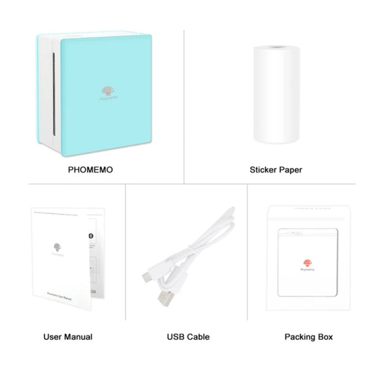 Phomemo M02-GN Pocket Small Bluetooth Portable Photo Thermal Label Wrong Question Printer