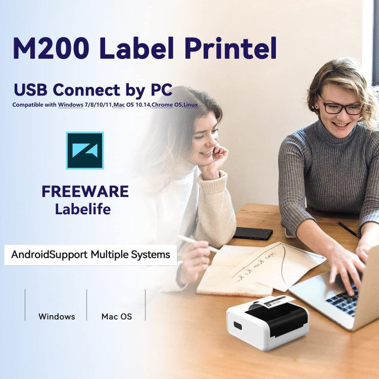 Phomemo M200 QR Code Tag Handheld Portable Bluetooth Thermal Label Printer(Black)