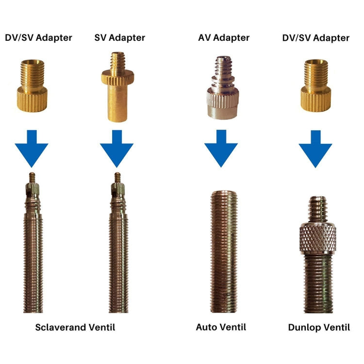 3sets 5 in 1 SV/AV/DV Bicycle Valve Adapter Set Bike Ball Pump Accessories