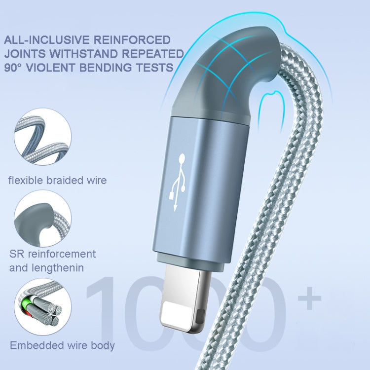 ROMOSS CB25 3 In 1 3.5A 8 Pin + Micro USB + Type C/USB-C Cable 1m(Blue) - Multifunction Cable by ROMOSS | Online Shopping South Africa | PMC Jewellery | Buy Now Pay Later Mobicred