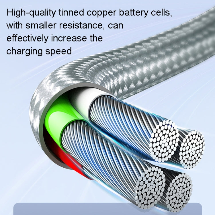ROMOSS CB25 3 In 1 3.5A 8 Pin + Micro USB + Type C/USB-C Cable 1m(Blue) - Multifunction Cable by ROMOSS | Online Shopping South Africa | PMC Jewellery | Buy Now Pay Later Mobicred