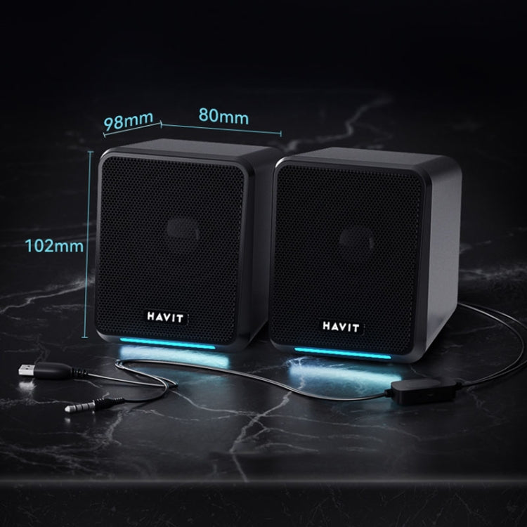 Havit A20 Plus Colorful Ambient Light Wired Computer Audio Stereo Surround Sound Speaker, Style: Black - by Havit | Online Shopping South Africa | PMC Jewellery | Buy Now Pay Later Mobicred