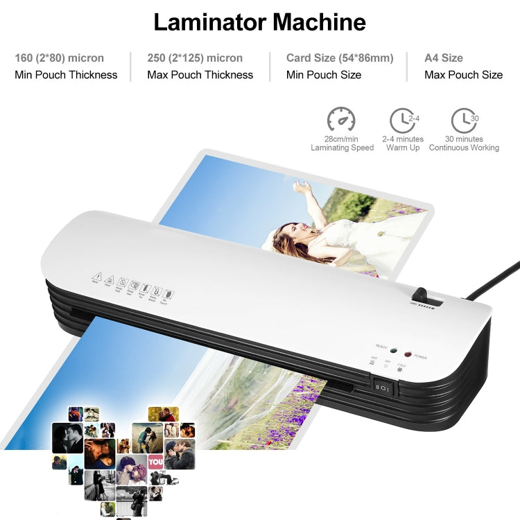 Osmile SL299 A4 Laminator Machine Set With 15 Laminating Pouches Paper Cutter Corner Rounder(UK Plug)