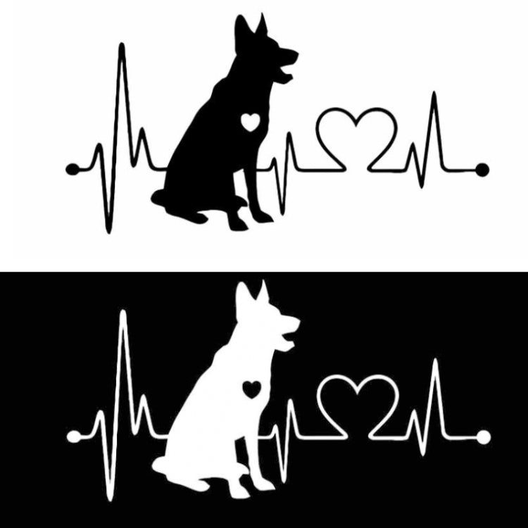 10pcs German Shepherd Cartoon Animal Car Sticker(Black)