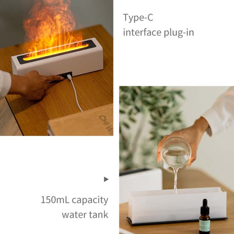 DQ711 Flame Aromatherapy Diffuser Quiet USB Air Humidifier(White)