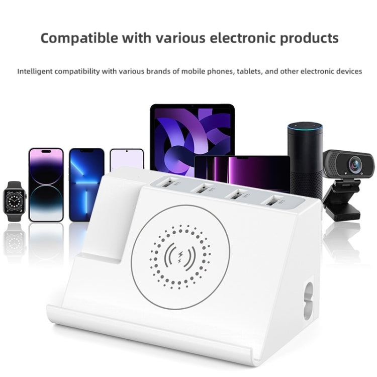 PD 20W +QC 3.0 Wireless Charging+6 Ports Multi-function Charger(UK Plug)