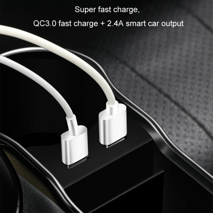 Car Seat Gap Storage Box Multifunctional Mobile Phone USB Charger, Color: QC3.0 Brown
