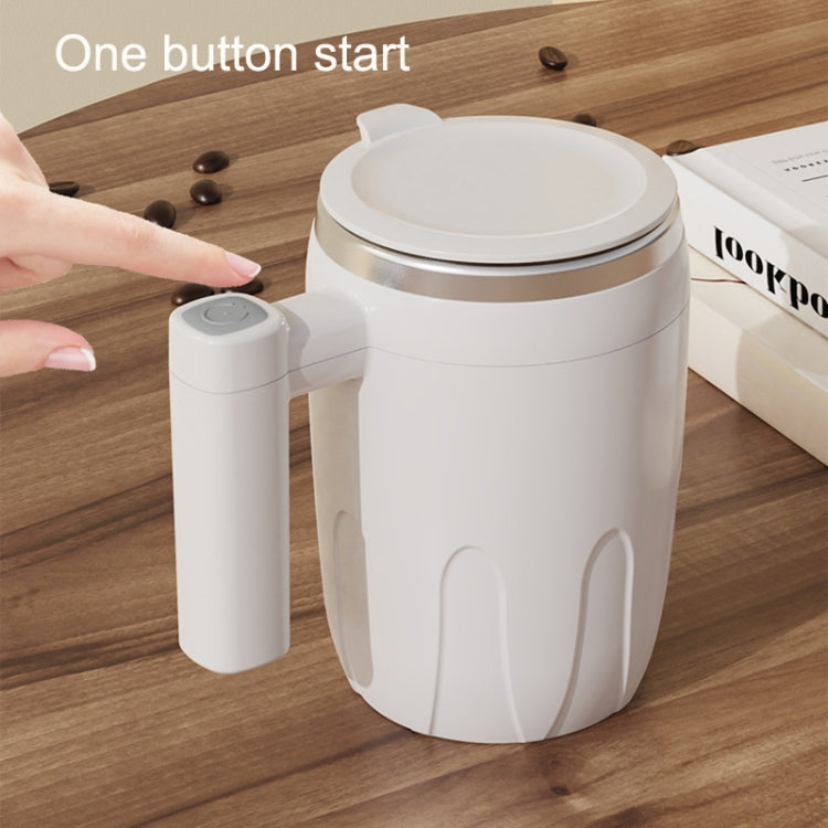 Automatic Stainless Steel Stirring Cup Portable Coffee Mug Magnetic Mug(White)