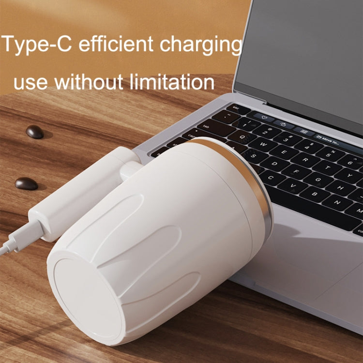 Automatic Stainless Steel Stirring Cup Portable Coffee Mug Magnetic Mug(White)