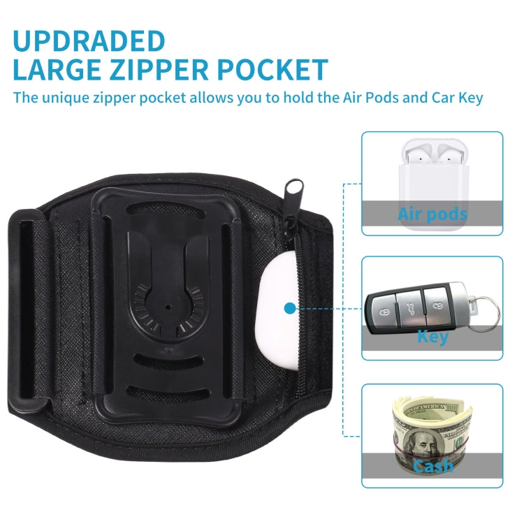 For 4.5-7 inch Phone Zipper Pocket Removable Rotating Arm Belt Bag Running Riding Phone Case(4 Claw Black) - Other by PMC Jewellery | Online Shopping South Africa | PMC Jewellery | Buy Now Pay Later Mobicred