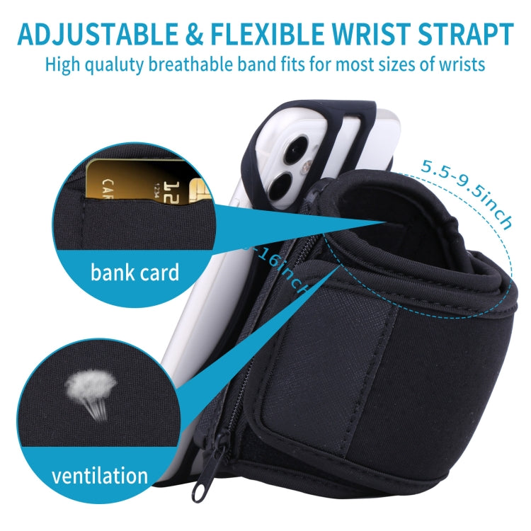 For 4.5-7 inch Phone Zipper Pocket Removable Rotating Arm Belt Bag Running Riding Phone Case(4 Claw Black) - Other by PMC Jewellery | Online Shopping South Africa | PMC Jewellery | Buy Now Pay Later Mobicred