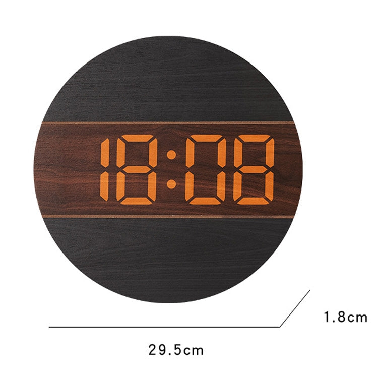 G218B Wooden Living Room Digital Display Clock Home Decoration Wall Clock(Khaki)