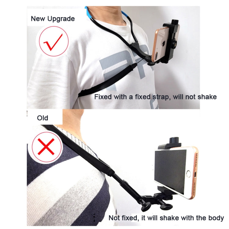 TUYU Camera Neck Holder Mobile Phone Chest Strap Mount For Video Shooting//POV, Spec: With Phone Clip (Black)