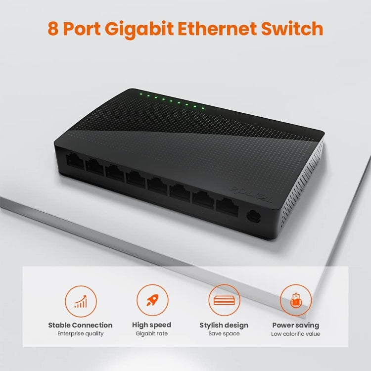Tenda SG108 100/1000M Desktop Network Switch 8 Port Gigabit Desktop Switch Ethernet Switch LAN Hub(AU Plug)