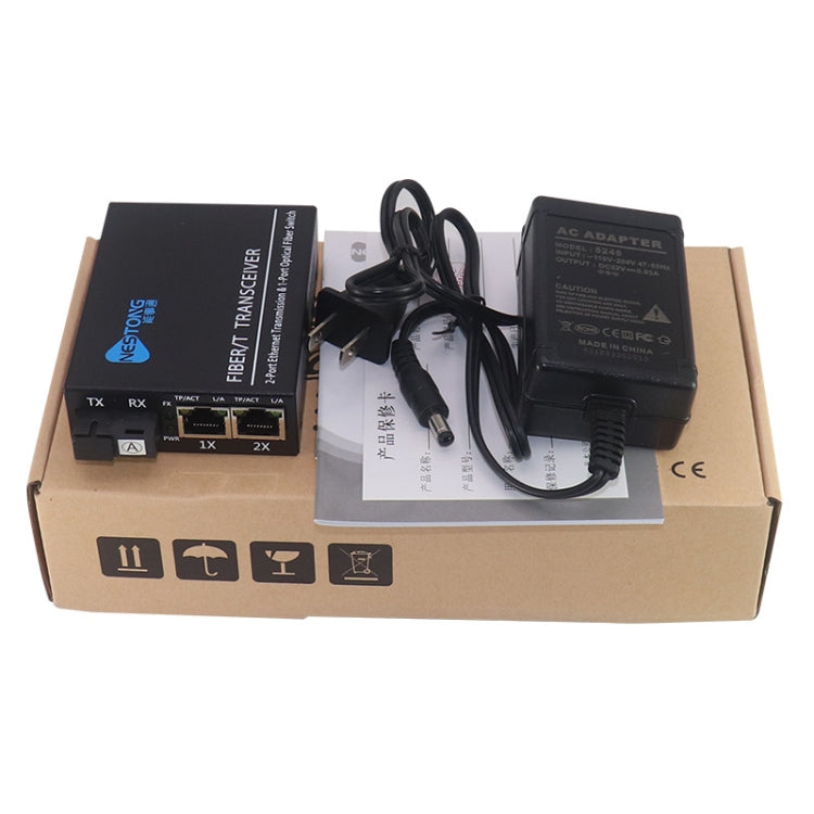 NESTONG Gigabit Single-mode Fiber Optic Transceiver POE Photoelectric Converter,CN Plug