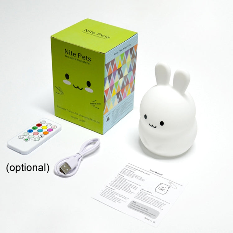 Rabbit Silicone Pat Night Light Children Gift Color Changing Lamp, Specification: Charging - Night Lights by PMC TechLife | Online Shopping South Africa | PMC TechLife | Buy Now Pay Later Mobicred