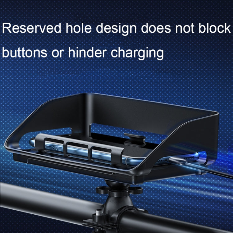 Rotatable Bicycle and Motorcycle Anti-shake Fixed Mobile Phone Holder with Sun Visor, Style: Classic Model