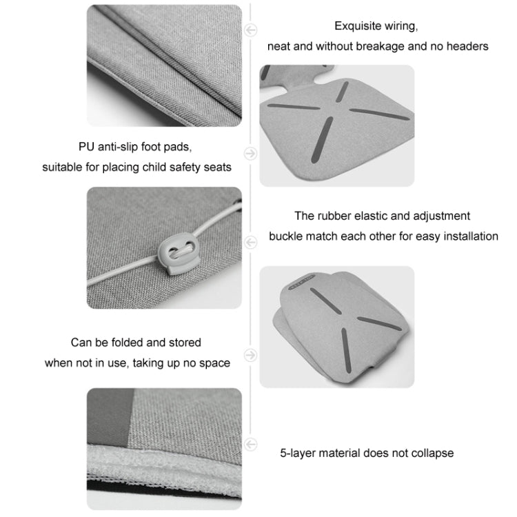 KEEP TOP Car Child Safety Seat Anti-Slip Thickened Anti-Wear Protective Pad(Gray)
