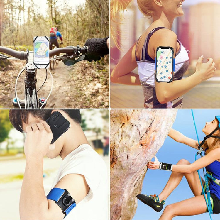 3 In 1 Four Jaws Detachable Swivel Arm Wrist Strap Bicycle Holder For 4.5-6.5 inch Phones(Blue) - Other by PMC Jewellery | Online Shopping South Africa | PMC Jewellery | Buy Now Pay Later Mobicred