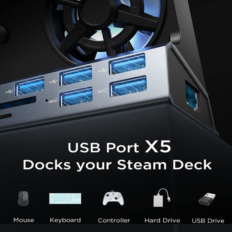 6 -in -1 For ASUS ROG Ally 100W PD Charging Game Console Stand Multifunctional USB 3.0 Docking Station