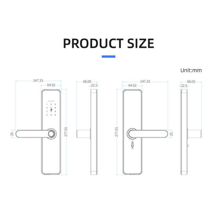 C91 Tuya Smart WiFi Password Fingerprint Electronic Door Lock(Bronze)