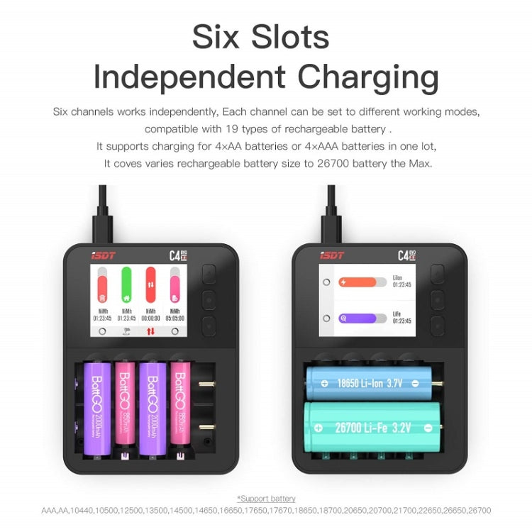 ISDT C4 EVO NiMH/NiCd Cylindrical Lithium Battery Smart Charger(Black) - free shipping - PMC Jewellery - Order now!