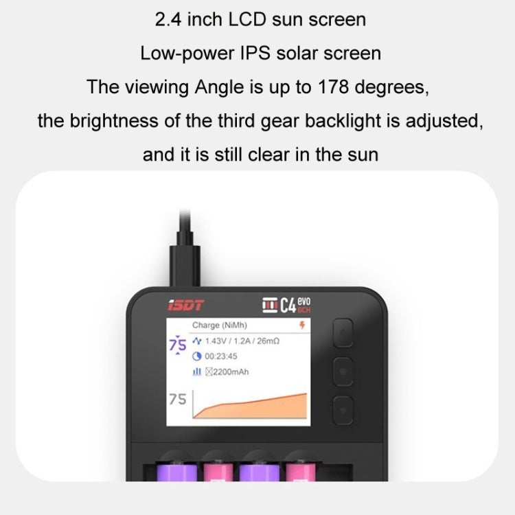 ISDT C4 EVO NiMH/NiCd Cylindrical Lithium Battery Smart Charger(Black) - free shipping - PMC Jewellery - Order now!