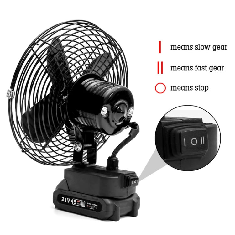 HILDA Portable Powerful Fan Outdoor Hair Dryer, With EU Plug Adaptor, Style: 8 inch With 2 Battery (1500mAh)