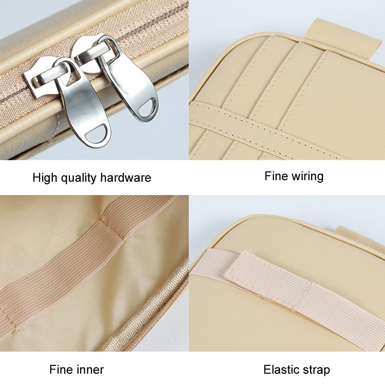 Car Driver License Storage Bag Sun Visor Sunglasses Card Holder, Color: Beige