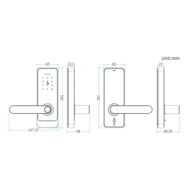 C89 Smart Fingerprint Password Lock Home Indoor Door TUYA System Lock(Silver) - Door Lock by PMC Jewellery | Online Shopping South Africa | PMC Jewellery | Buy Now Pay Later Mobicred