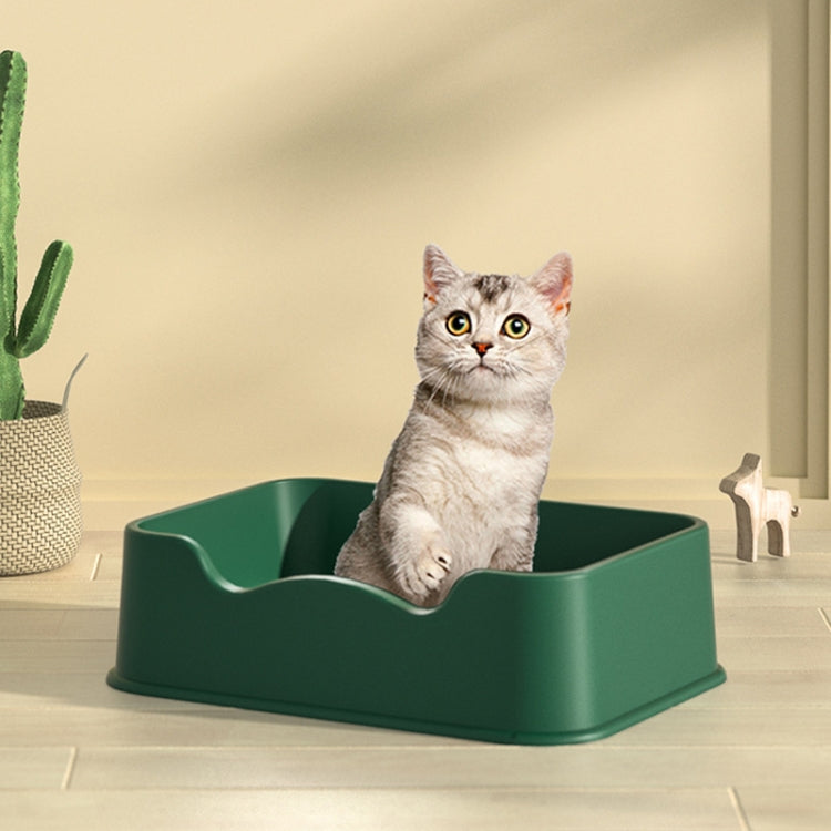 Open Litter Pan Large Capacity Plastic Pet Kennel, Model: Square Green
