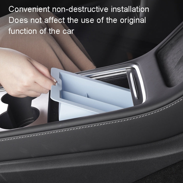 For Tesla Model 3 / Y Silicone Double Layer Storage Small Ice Box, Style: Rear Center No Separation (Black)