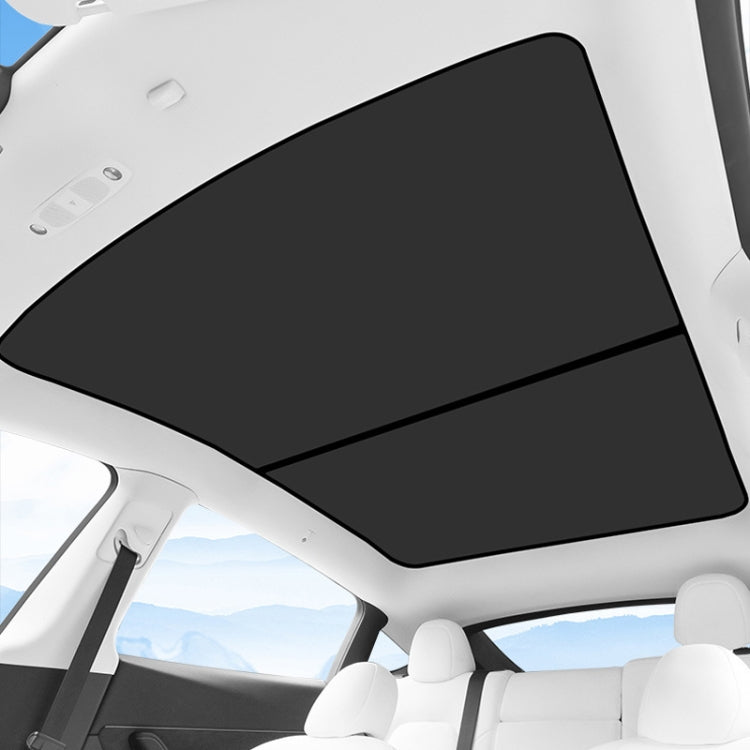 5pcs /Set For Tesla Model Y Ice Crystal Sunshade Car Roof Front And Rear Sunroof Shade(Black)